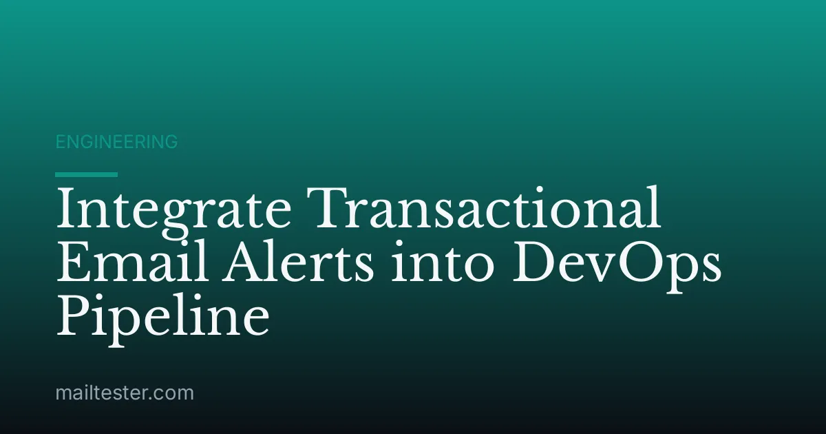 Integrate Transactional Email Alerts into DevOps Pipeline