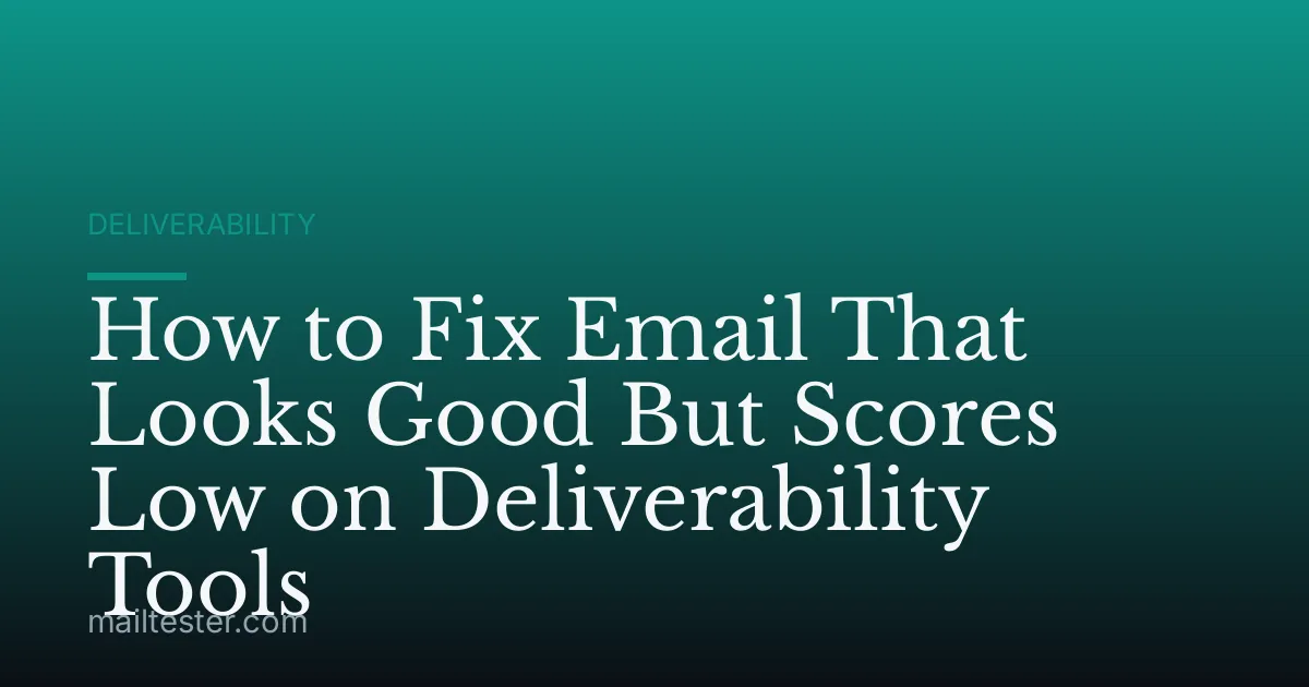 How to Fix Email That Looks Good But Scores Low on Deliverability Tools