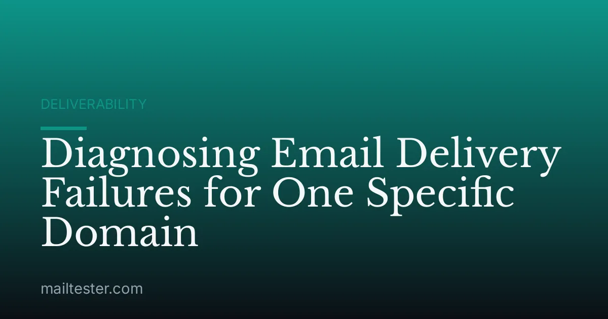 Diagnosing Email Delivery Failures for One Specific Domain