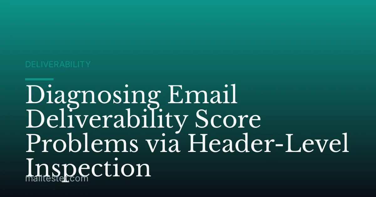 Diagnosing Email Deliverability Score Problems via Header-Level Inspection