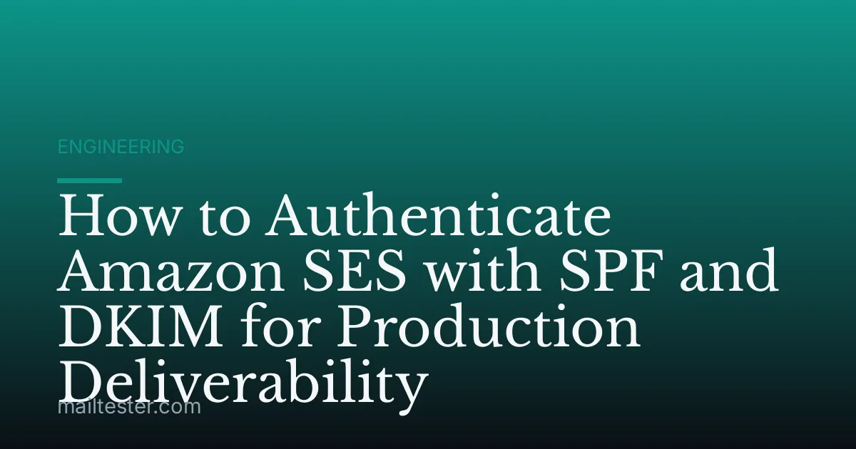 How to Authenticate Amazon SES with SPF and DKIM for Production Deliverability