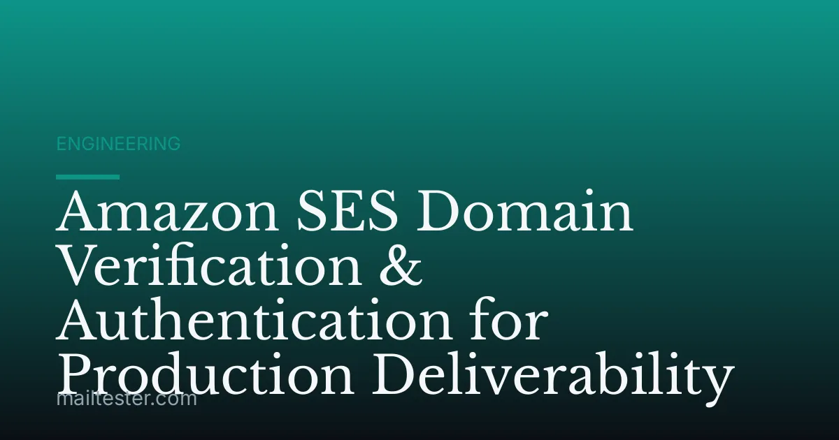 Amazon SES Domain Verification & Authentication for Production Deliverability