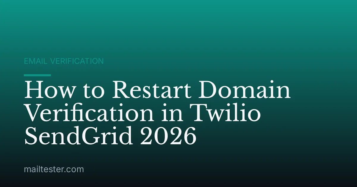 How to Restart Domain Verification in Twilio SendGrid 2026