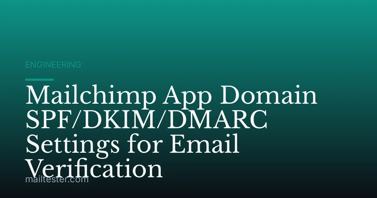 Mailchimp App Domain SPF/DKIM/DMARC Settings for Email Verification