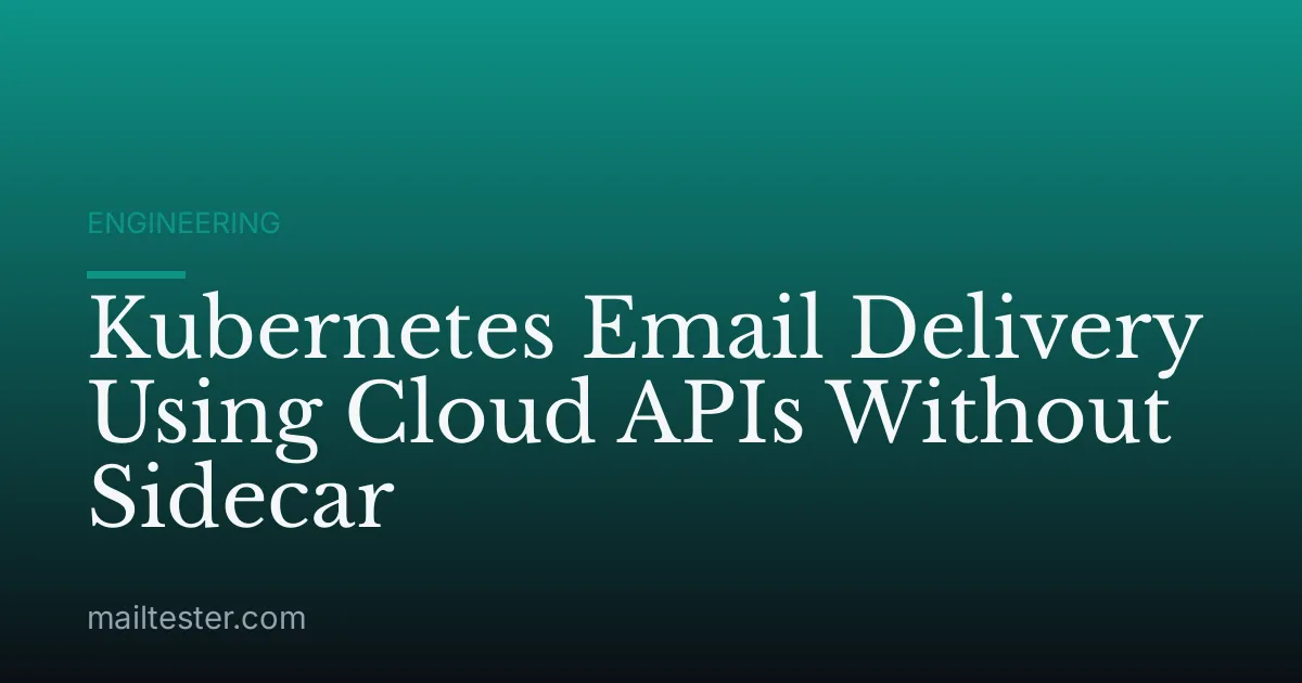 Kubernetes Email Delivery Using Cloud APIs Without Sidecar