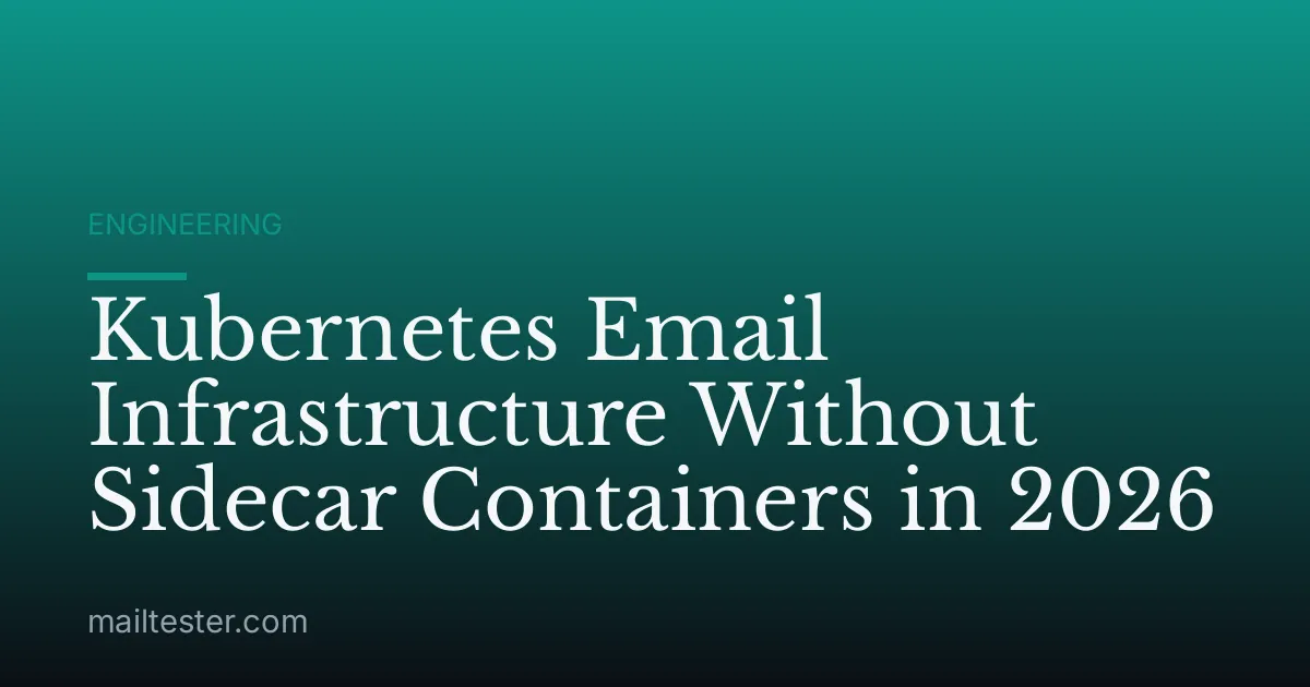 Kubernetes Email Infrastructure Without Sidecar Containers in 2026