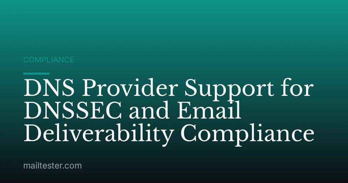 DNS Provider Support for DNSSEC and Email Deliverability Compliance