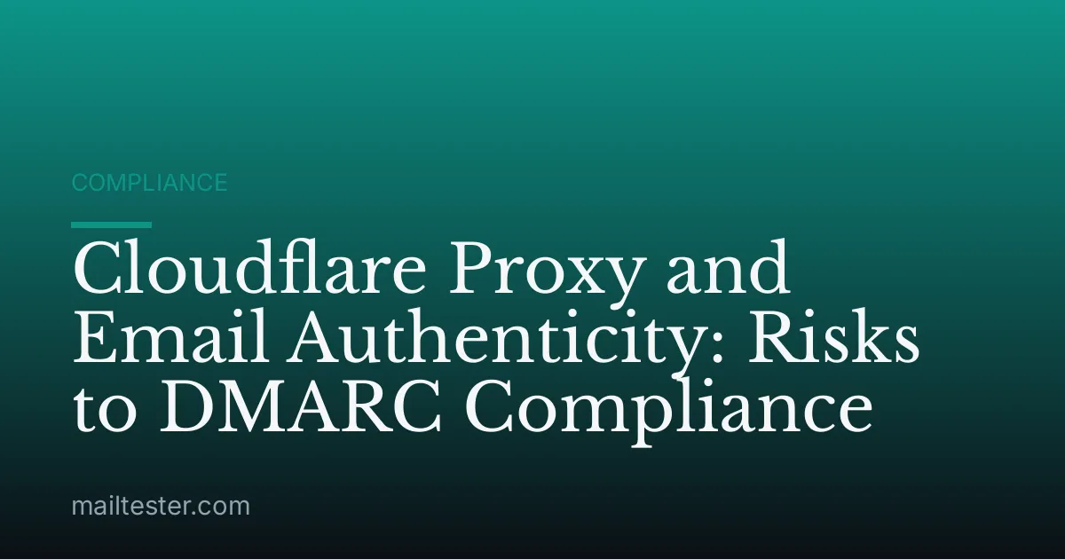 Cloudflare Proxy and Email Authenticity: Risks to DMARC Compliance