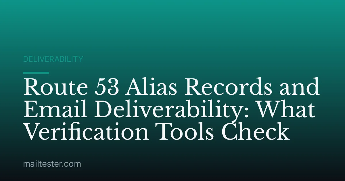 Route 53 Alias Records and Email Deliverability: What Verification Tools Check