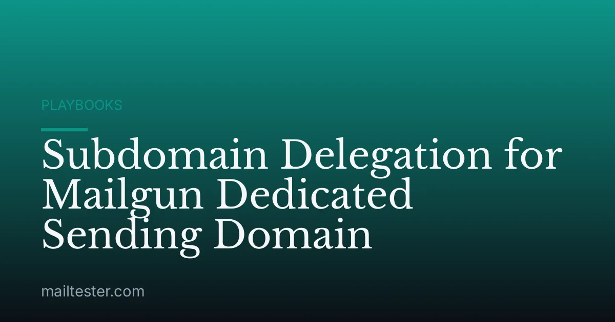 Subdomain Delegation for Mailgun Dedicated Sending Domain