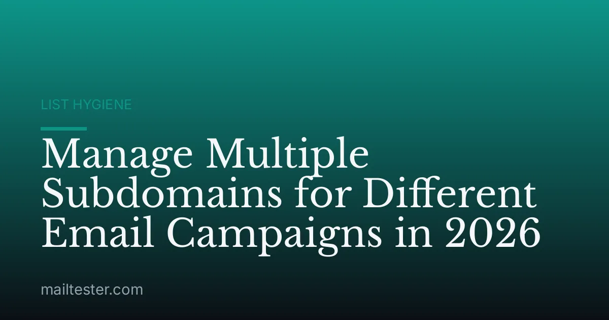 Manage Multiple Subdomains for Different Email Campaigns in 2026