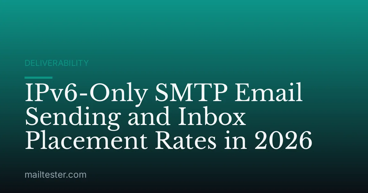 IPv6-Only SMTP Email Sending and Inbox Placement Rates in 2026
