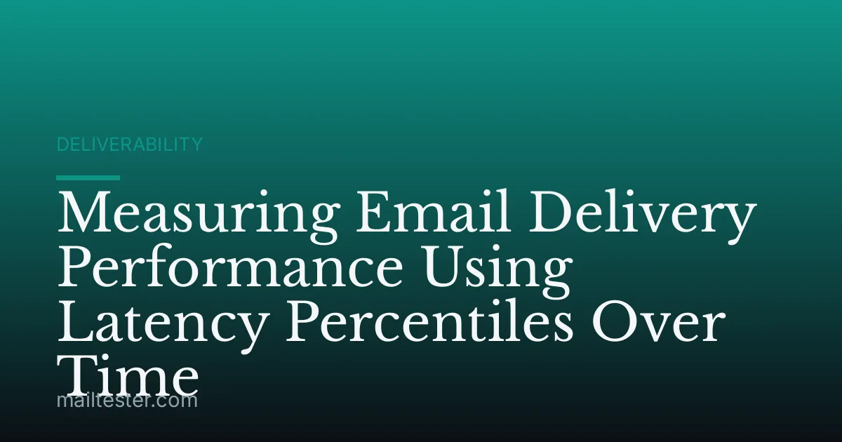 Measuring Email Delivery Performance Using Latency Percentiles Over Time