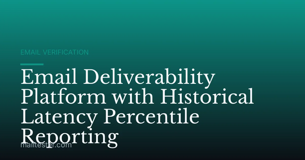 Email Deliverability Platform with Historical Latency Percentile Reporting