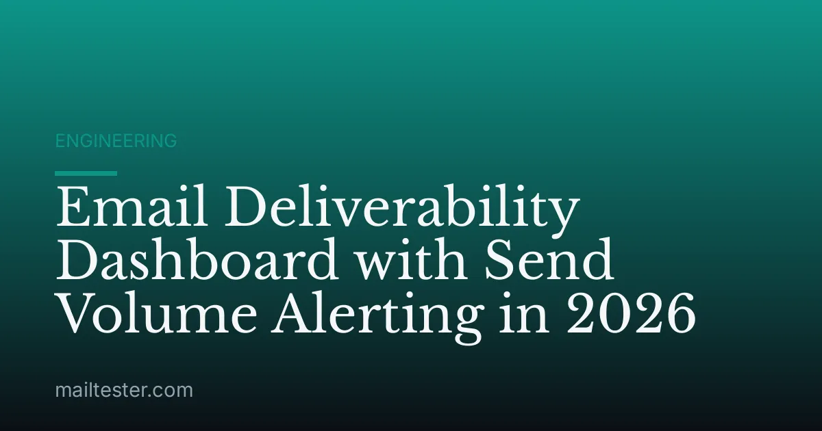 Email Deliverability Dashboard with Send Volume Alerting in 2026