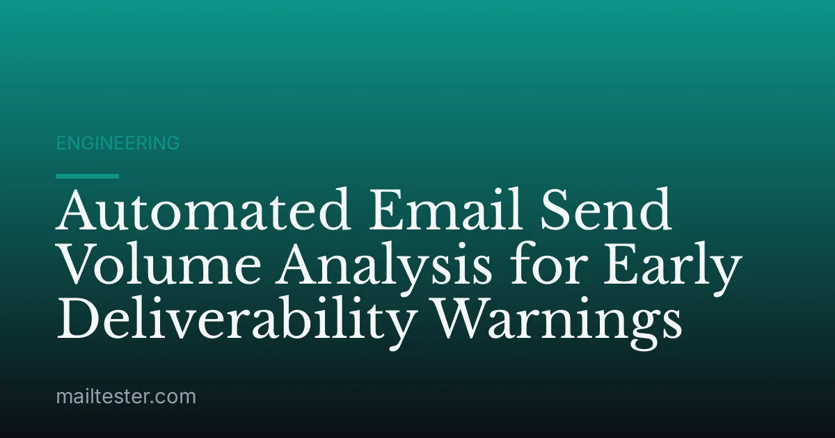 Automated Email Send Volume Analysis for Early Deliverability Warnings