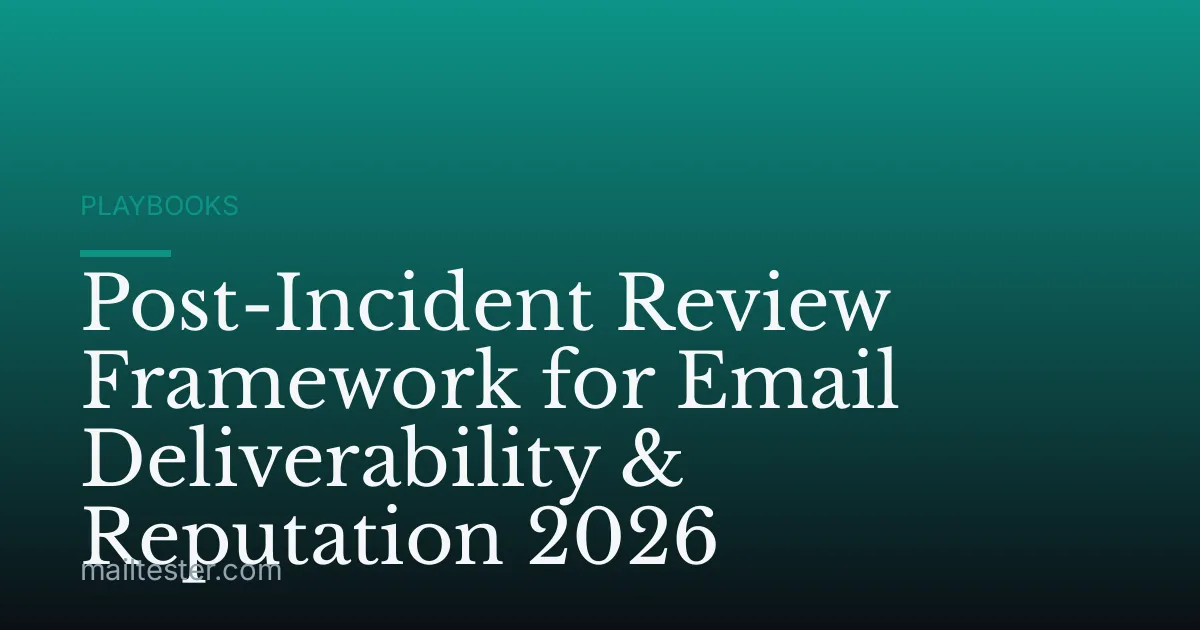 Post-Incident Review Framework for Email Deliverability & Reputation 2026