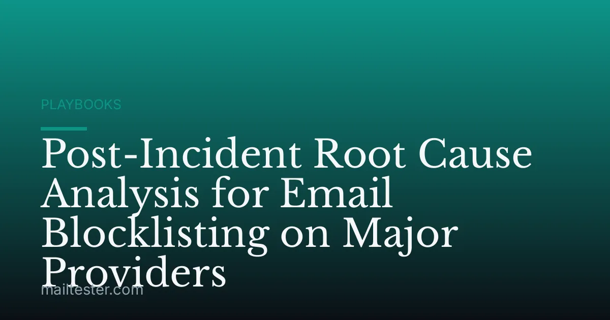 Post-Incident Root Cause Analysis for Email Blocklisting on Major Providers
