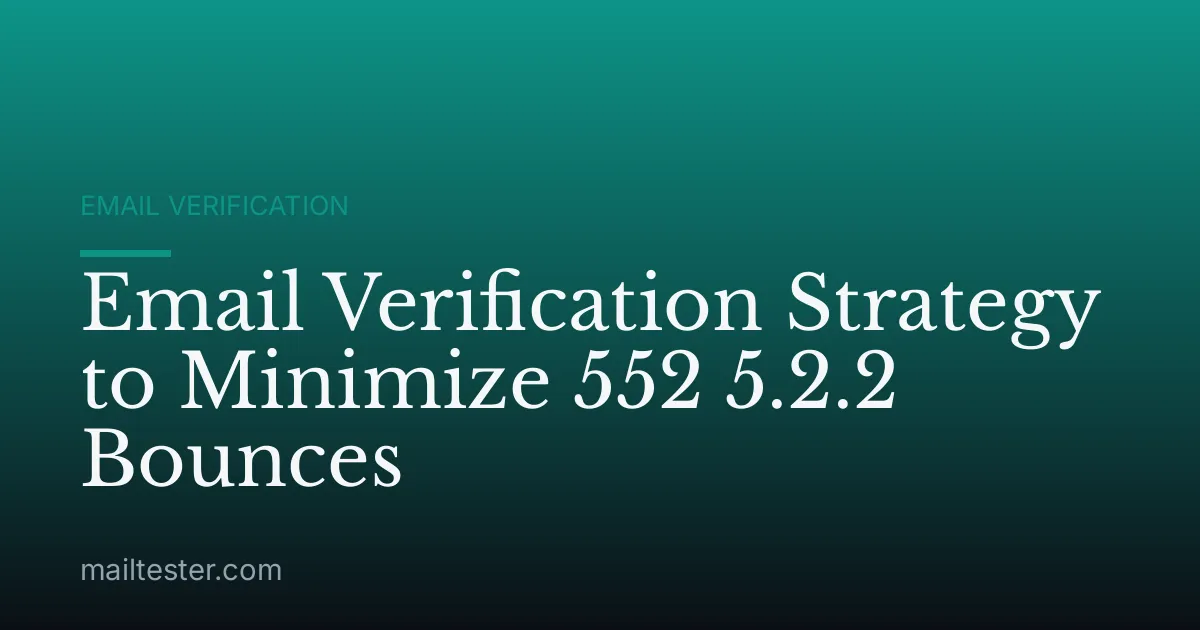 Email Verification Strategy to Minimize 552 5.2.2 Bounces
