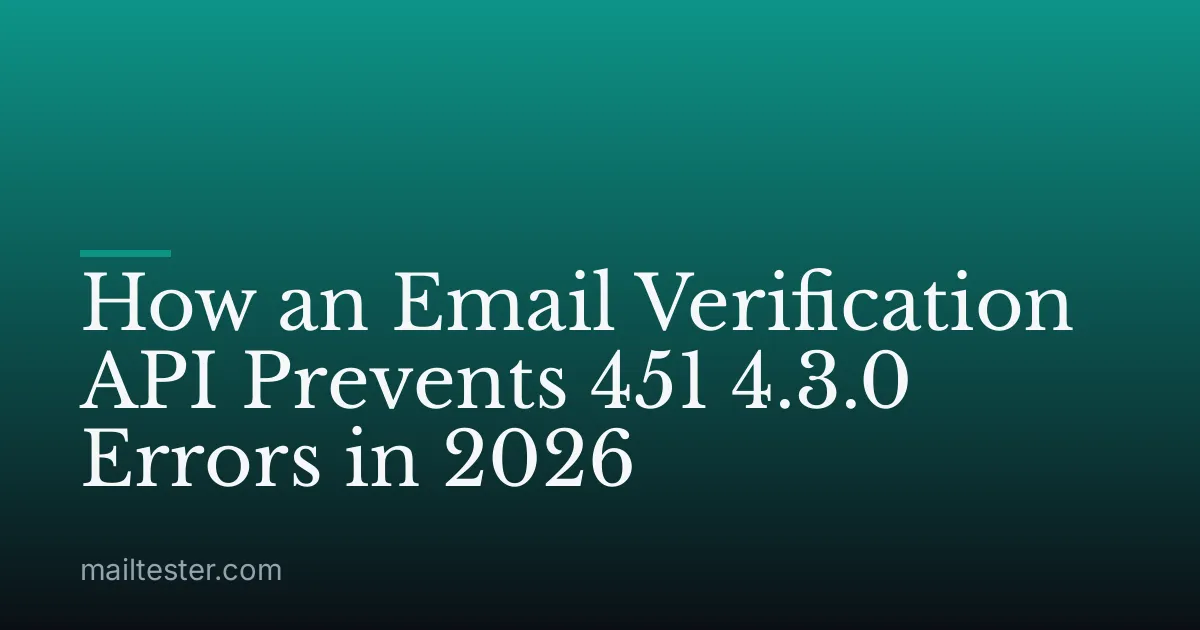 How an Email Verification API Prevents 451 4.3.0 Errors in 2026