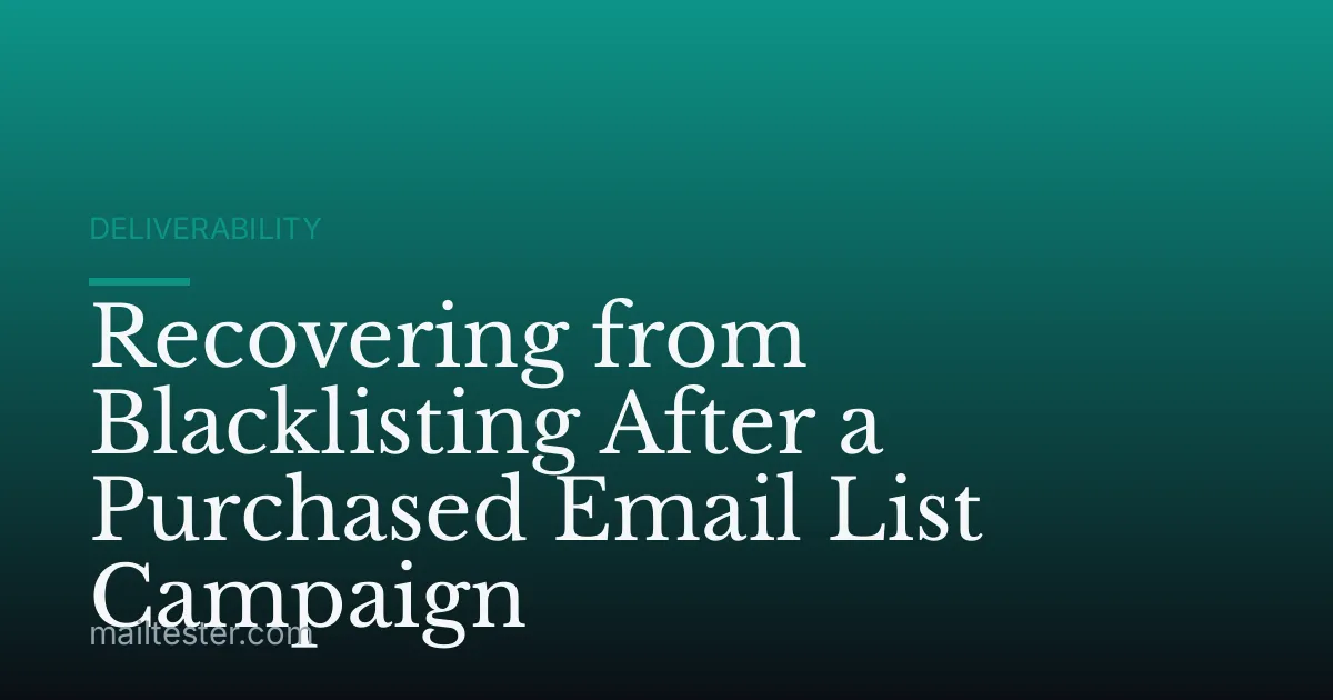 Recovering from Blacklisting After a Purchased Email List Campaign