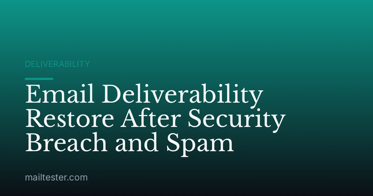 Email Deliverability Restore After Security Breach and Spam