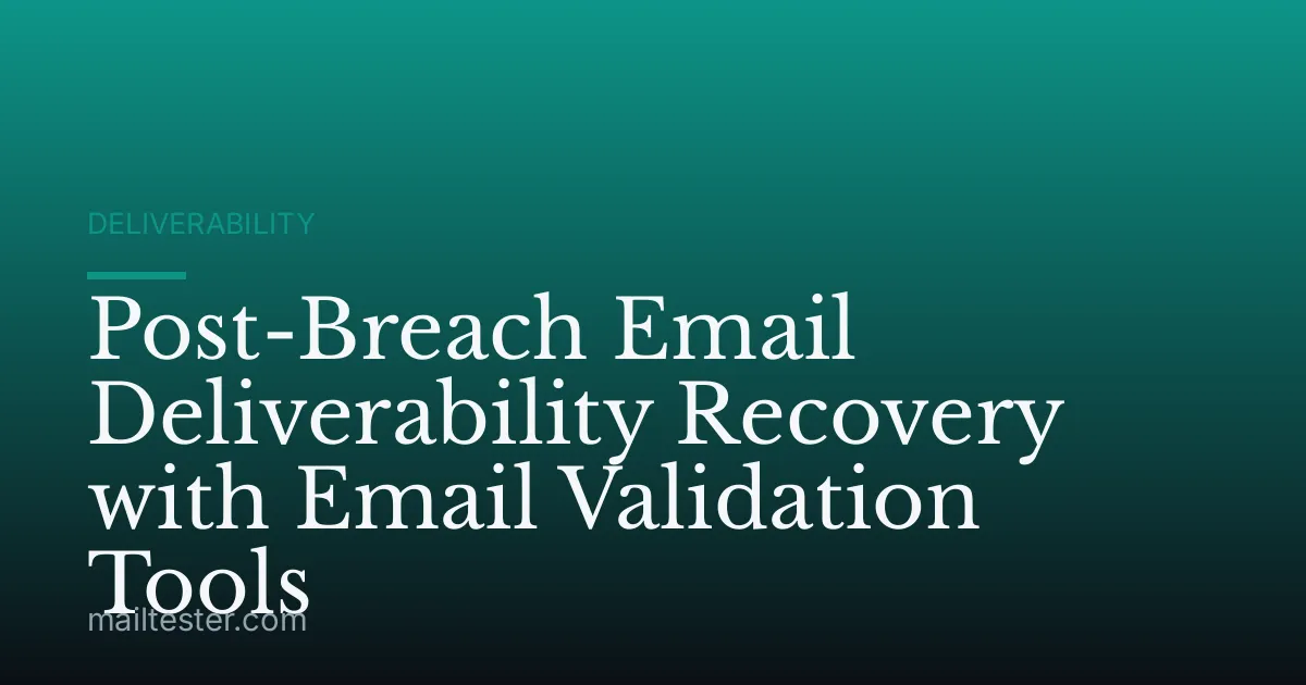 Post-Breach Email Deliverability Recovery with Email Validation Tools