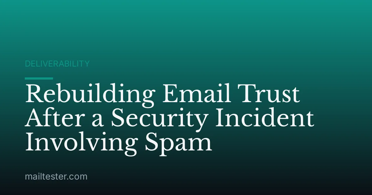 Rebuilding Email Trust After a Security Incident Involving Spam