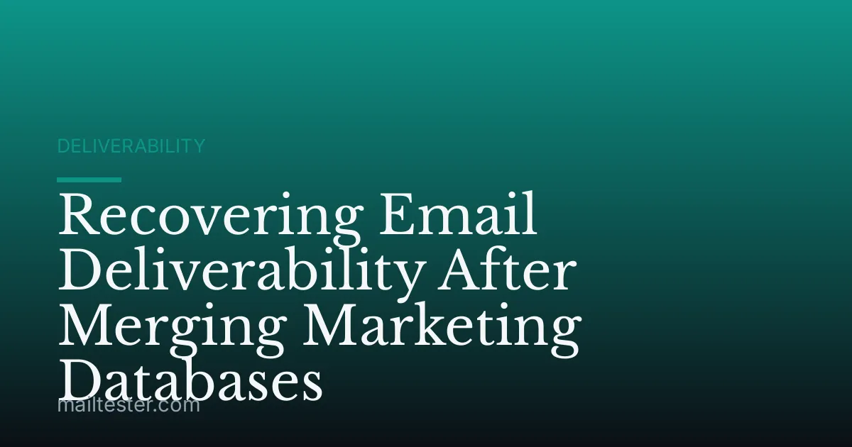 Recovering Email Deliverability After Merging Marketing Databases