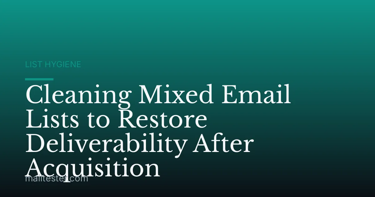 Cleaning Mixed Email Lists to Restore Deliverability After Acquisition