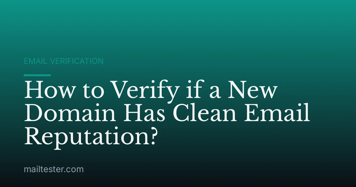 How to Verify if a New Domain Has Clean Email Reputation?