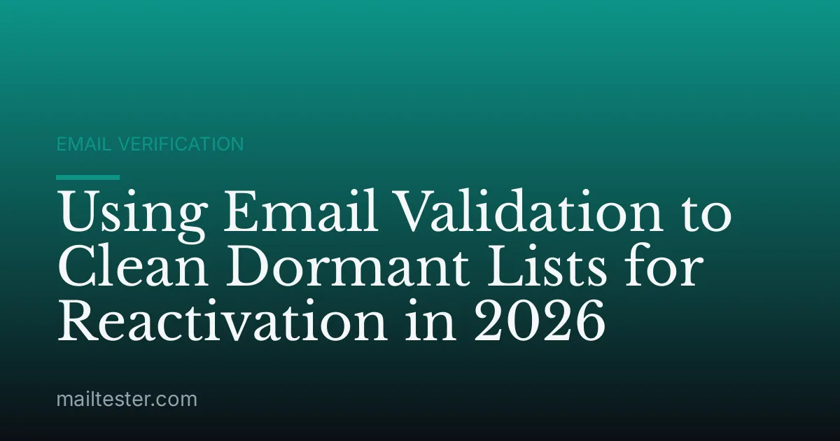Using Email Validation to Clean Dormant Lists for Reactivation in 2026
