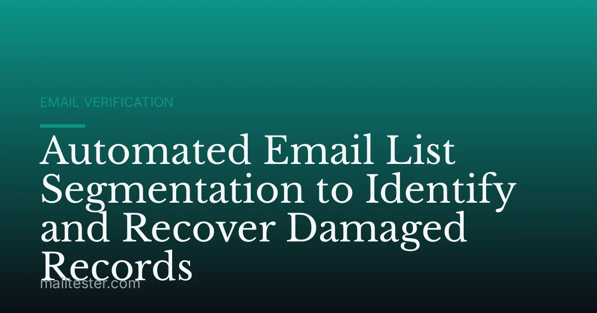 Automated Email List Segmentation to Identify and Recover Damaged Records