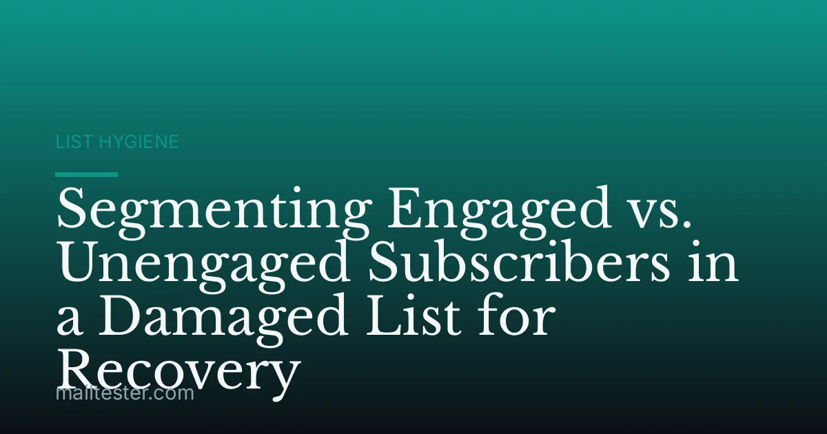 Segmenting Engaged vs. Unengaged Subscribers in a Damaged List for Recovery