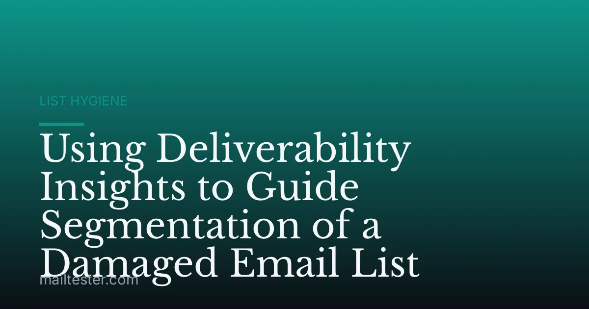 Using Deliverability Insights to Guide Segmentation of a Damaged Email List