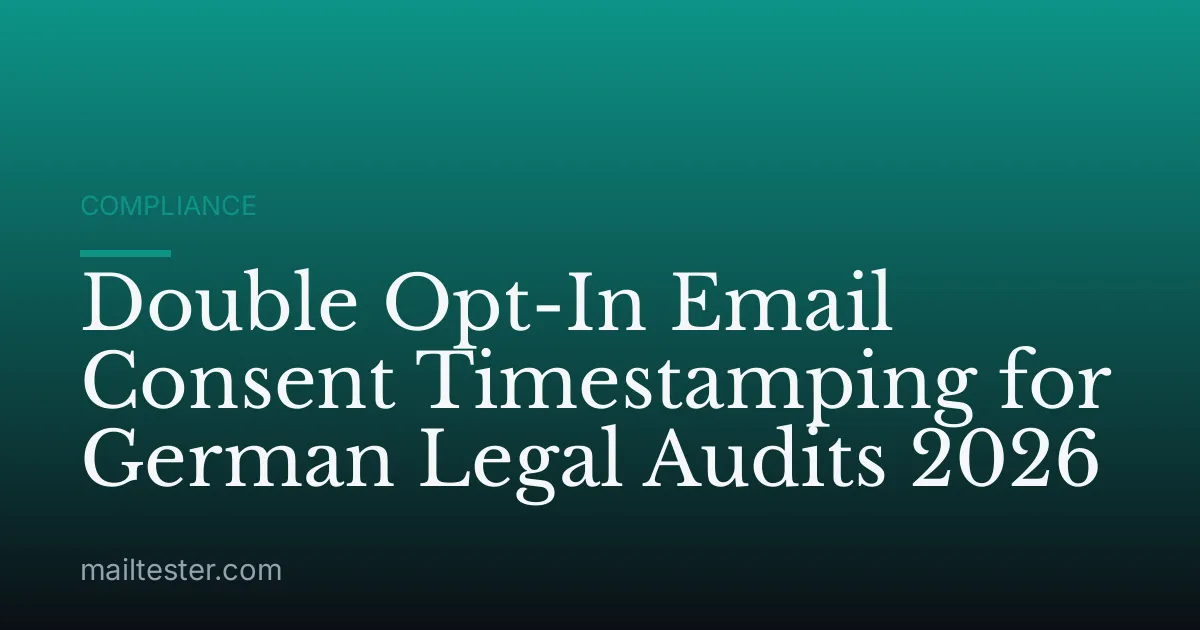 Double Opt-In Email Consent Timestamping for German Legal Audits 2026