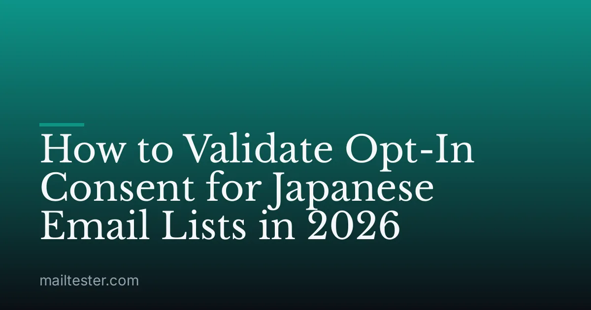 How to Validate Opt-In Consent for Japanese Email Lists in 2026
