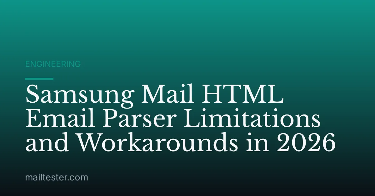 Samsung Mail HTML Email Parser Limitations and Workarounds in 2026