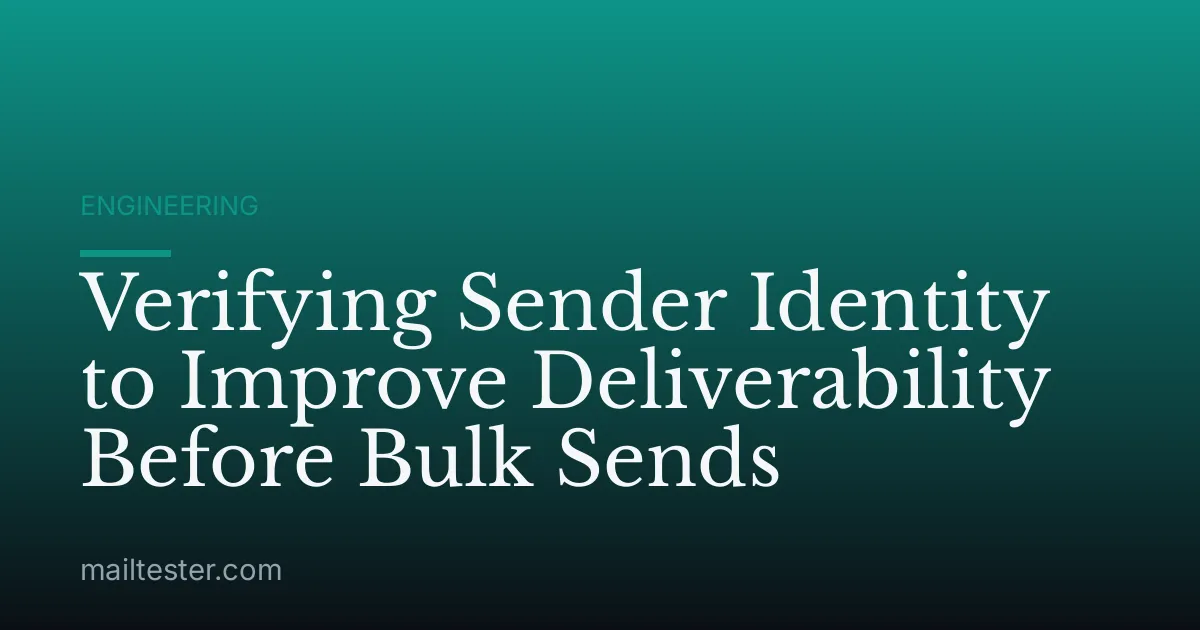 Verifying Sender Identity to Improve Deliverability Before Bulk Sends