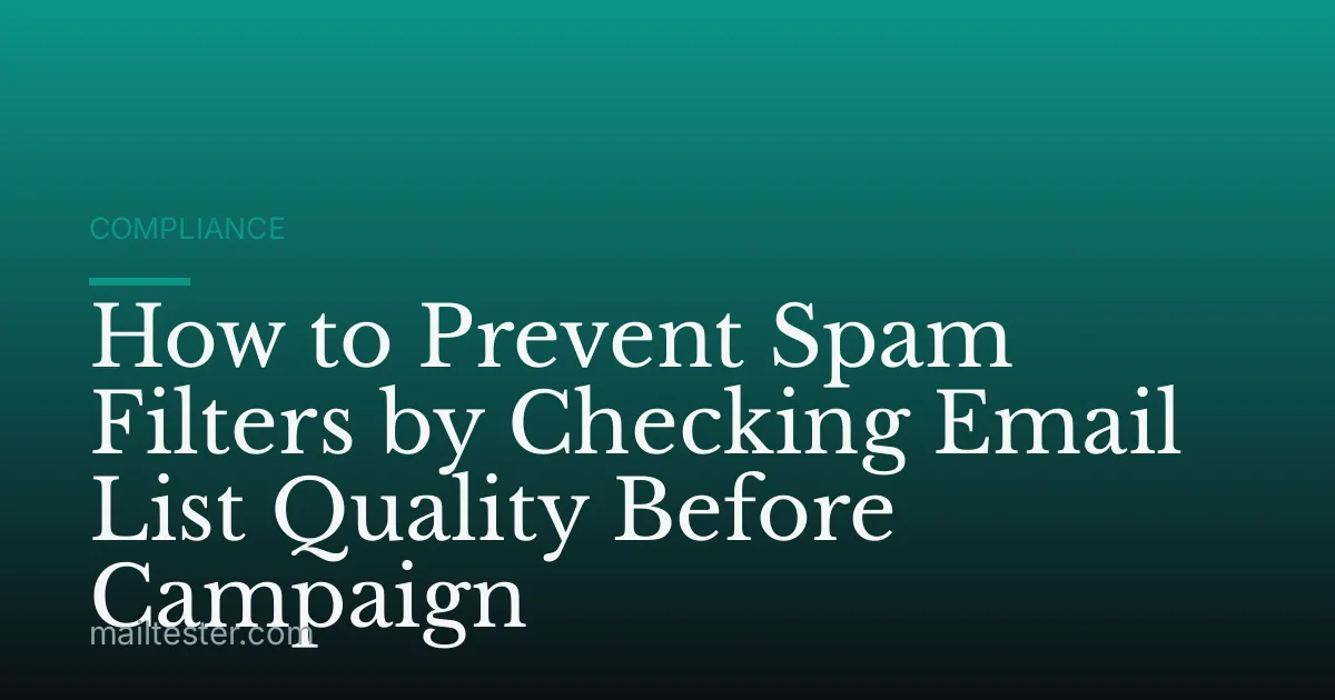 How to Prevent Spam Filters by Checking Email List Quality Before Campaign