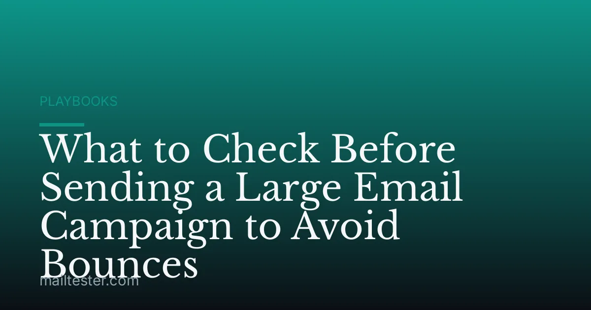 What to Check Before Sending a Large Email Campaign to Avoid Bounces