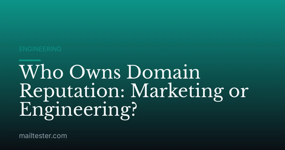 Who Owns Domain Reputation: Marketing or Engineering?