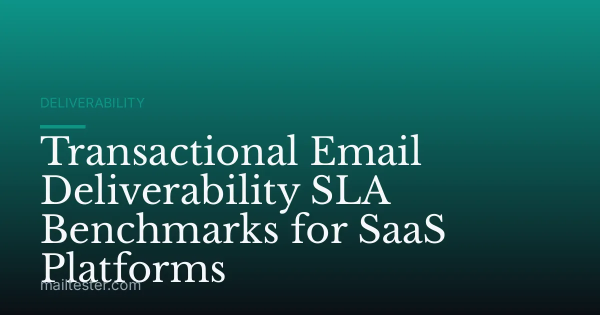 Transactional Email Deliverability SLA Benchmarks for SaaS Platforms