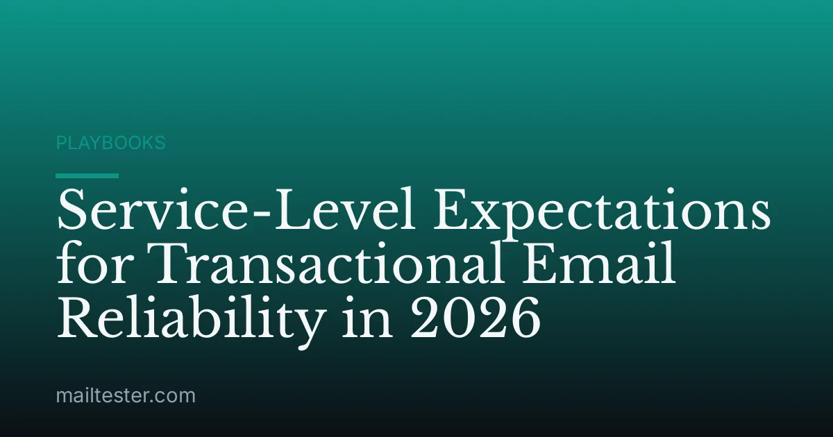 Service-Level Expectations for Transactional Email Reliability in 2026