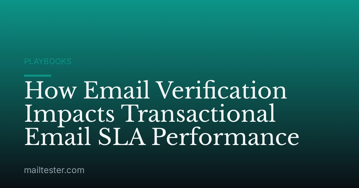How Email Verification Impacts Transactional Email SLA Performance