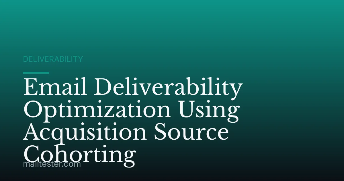 Email Deliverability Optimization Using Acquisition Source Cohorting
