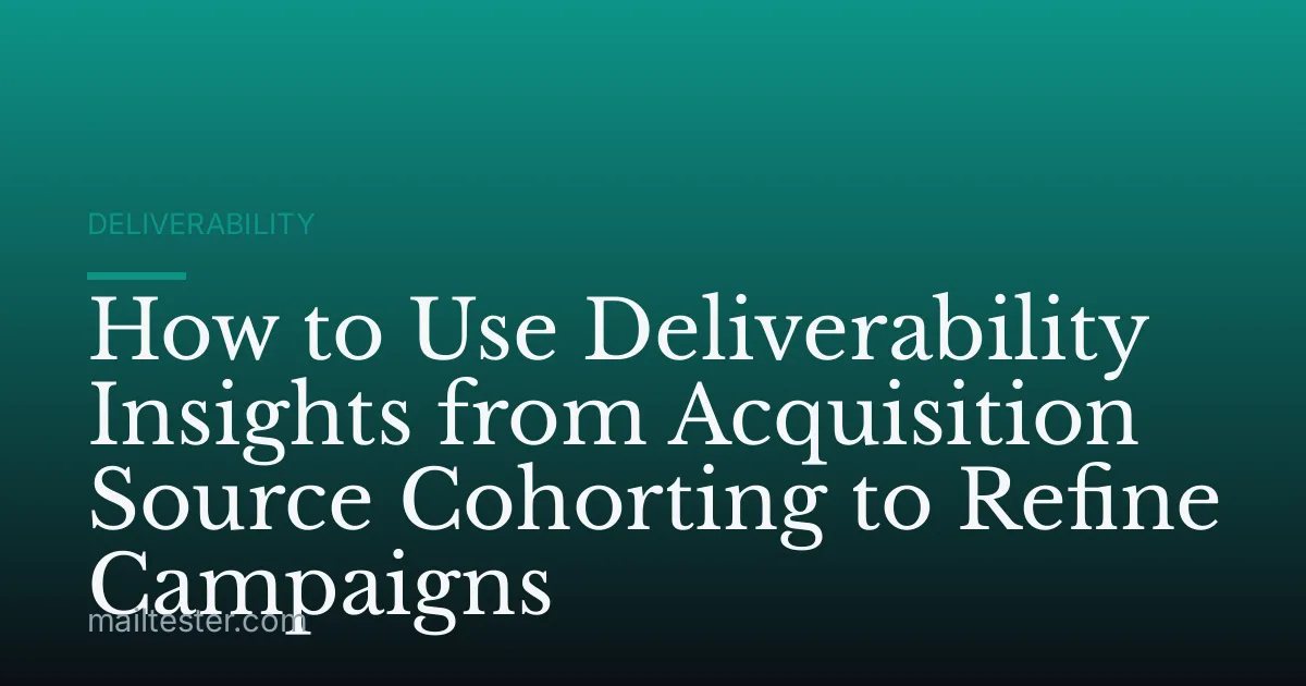 How to Use Deliverability Insights from Acquisition Source Cohorting to Refine Campaigns