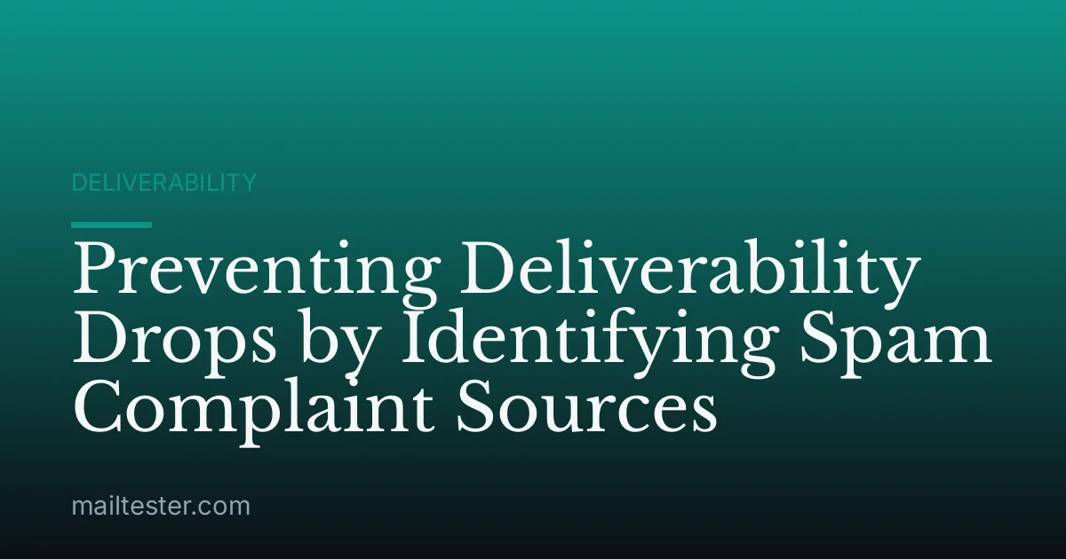 Preventing Deliverability Drops by Identifying Spam Complaint Sources
