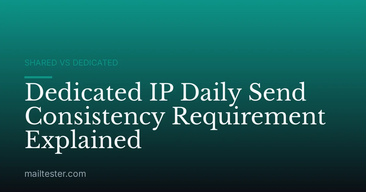 Dedicated IP Daily Send Consistency Requirement Explained