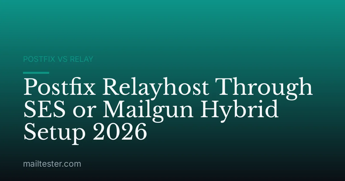 Postfix Relayhost Through SES or Mailgun Hybrid Setup 2026